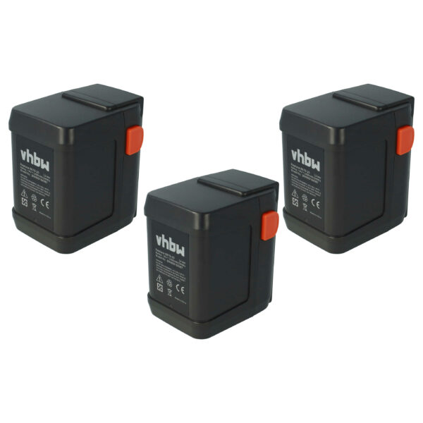 3x Baterias vhbw para Gardena 8835, 8839 (18 V, 3000 mAh, Li-Ion)