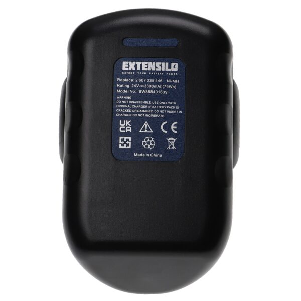Bateria EXTENSILO para Ferramentas Bosch 24V 3300 mAh NiMH (substitui 2607335280, 2607335279, 2607335268)
