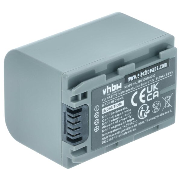 Bateria vhbw para câmara Sony NP-FP60, NP-FP51, NP-FP50 - 950 mAh 7.2 V