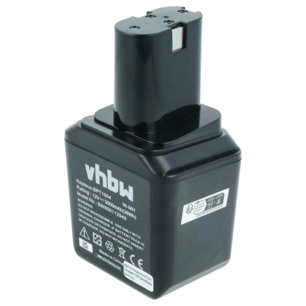 Bateria vhbw 12V 3000 mAh NiMH para Bosch (2607335180, 2607355014, 2607335021)