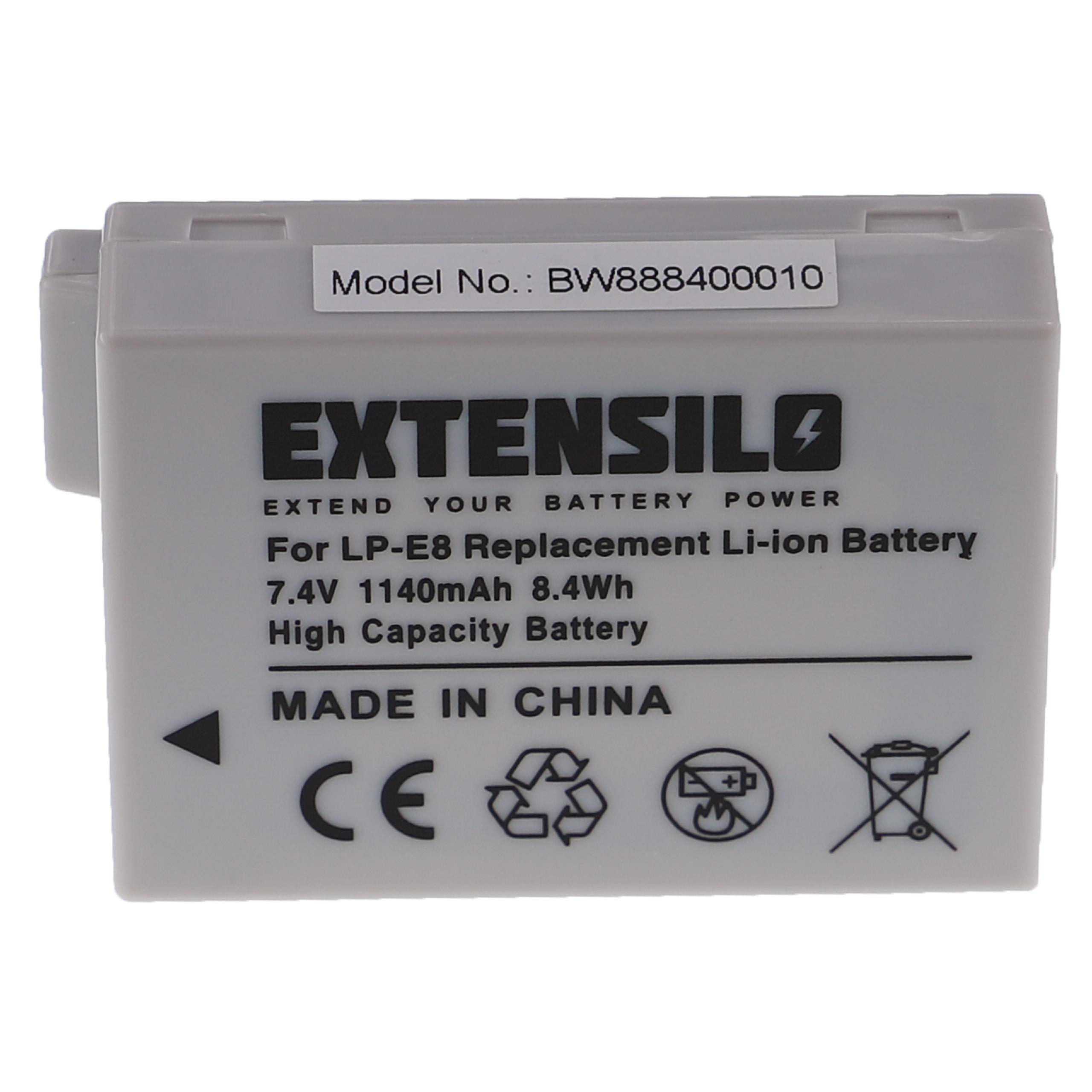 Bateria Extensilo para Canon LP-E8 - 1140mAh, 7.4V