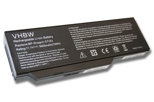 Bateria vhbw para Portátil Mitac, ZooStorm, Packard Bell, Medion - 6600 mAh, 11.1V, Li-Ion