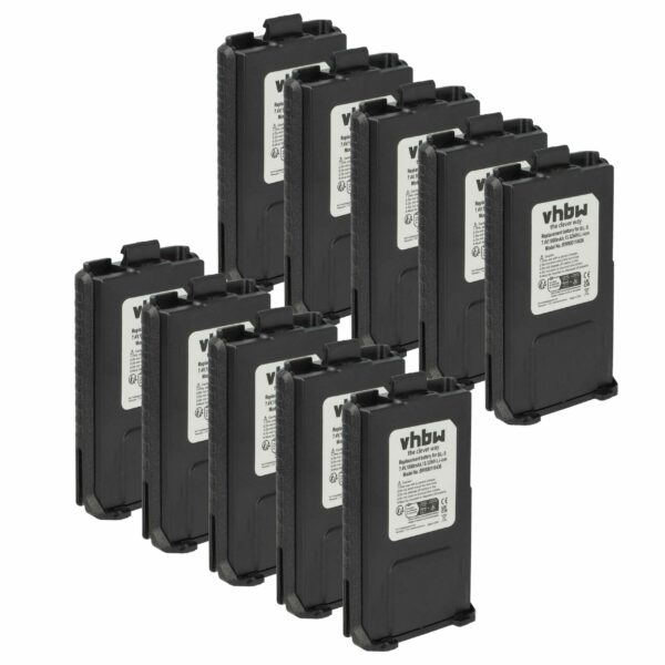 Bateria 10x para Rádio Baofeng BL-5 - 1800 mAh 7.4 V Li-Ion vhbw