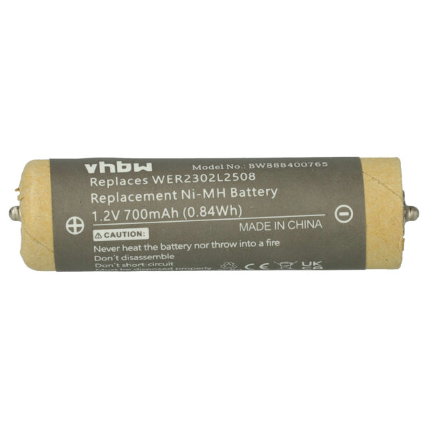 Bateria para Máquina de Barbear Panasonic WER2302L2508 - vhbw 700 mAh 1.2 V NiMH
