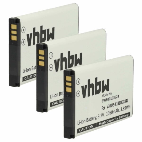 3x Bateria de substituição vhbw para Siemens V30145-K1310K-X447 - Telefone sem fios DECT 1050 mAh 3.7 V Li-Ion