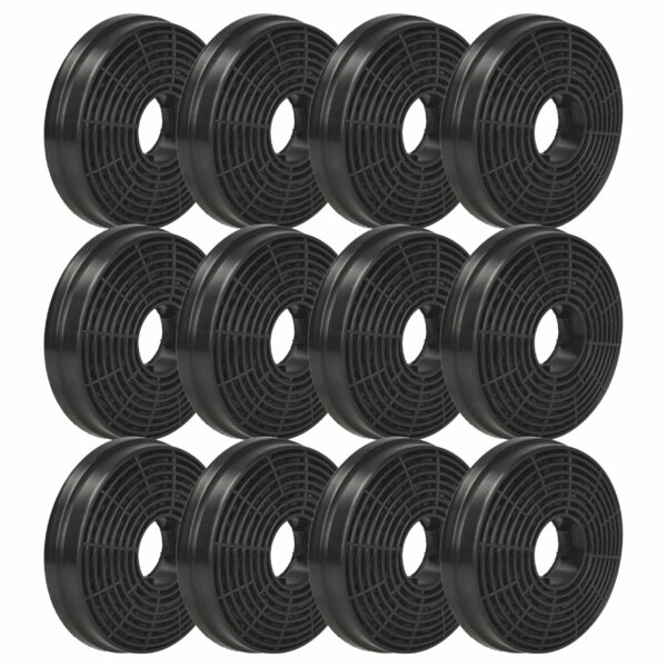 Pack 12x Filtros de Carvão Ativado Compatível Bomann KF563 para Coifas - 10,5 cm