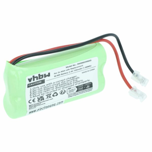 Bateria Recarregável vhbw AAA NiMH 700 mAh 2.4 V HR03