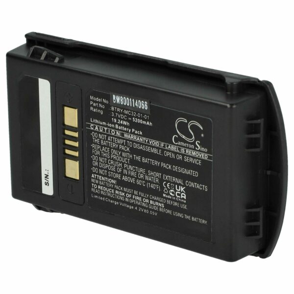 Bateria vhbw compatível com Motorola / Zebra 82-000012-01, BT-000375 - 5200 mAh, 3.7 V