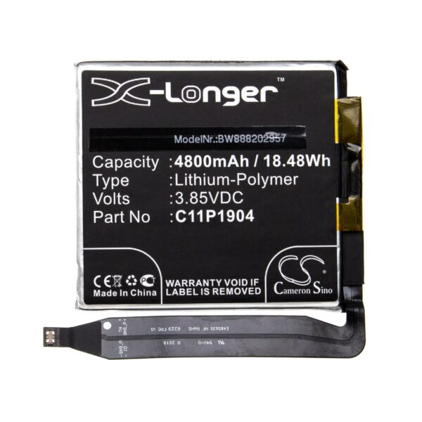 Bateria vhbw para Asus - 4800 mAh, 3.85 V, Li-polímero (C11P1904)