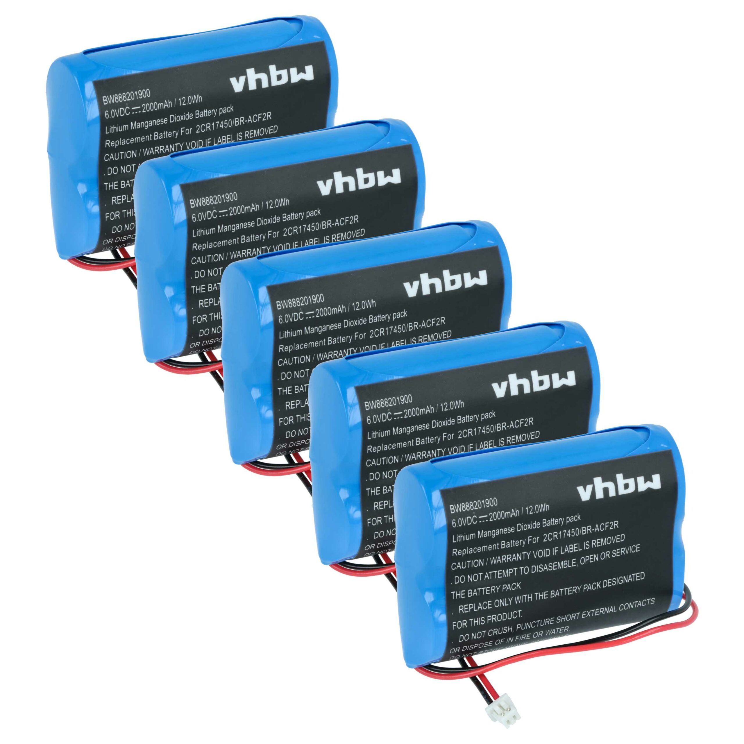 Bateria vhbw BR-ACF2R para Controlador CNC Panasonic - 6V 2000mAh Li-MnO2 (Pack 5x)