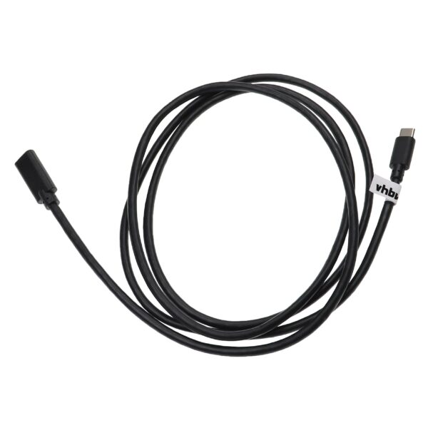 Cabo de Extensão USB-C vhbw para Tablets, Portáteis, Smartphones e PCs - 1,5 m Preto USB 3.1
