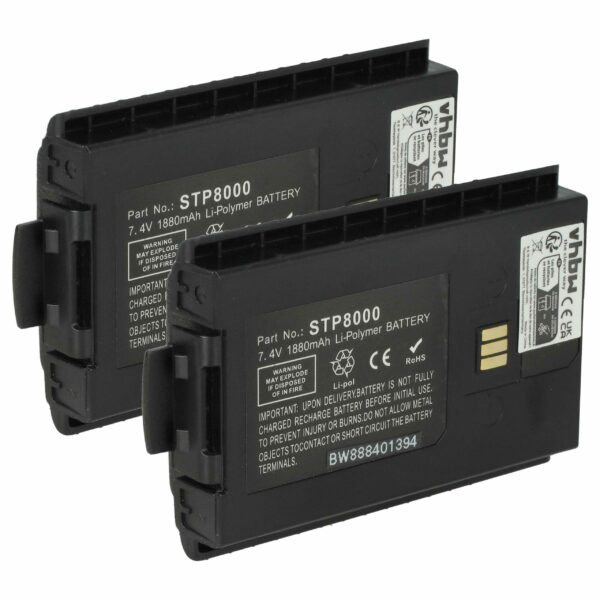 2x Bateria para Rádio Sepura compatível com 300-01174, 300-00635, 300-00631, 300-00634 - 1880 mAh 7.4 V Li-polímero