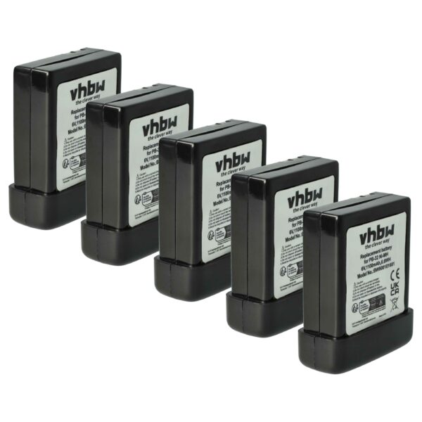 Bateria vhbw 6V 1100 mAh NiMH para Rádios Kenwood PB-32, PB-32H, PB-33, PB-34 (Pack 5x)