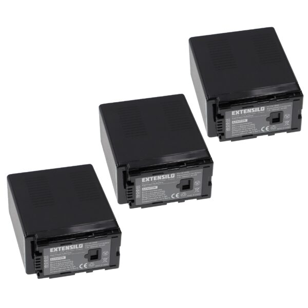 3x Bateria Extensilo para Panasonic VW-VBG6, VW-VBG6PPK, VW-VBG6-K, VW-VBG6GK - 7800mAh, 7.2V, Li-Ion