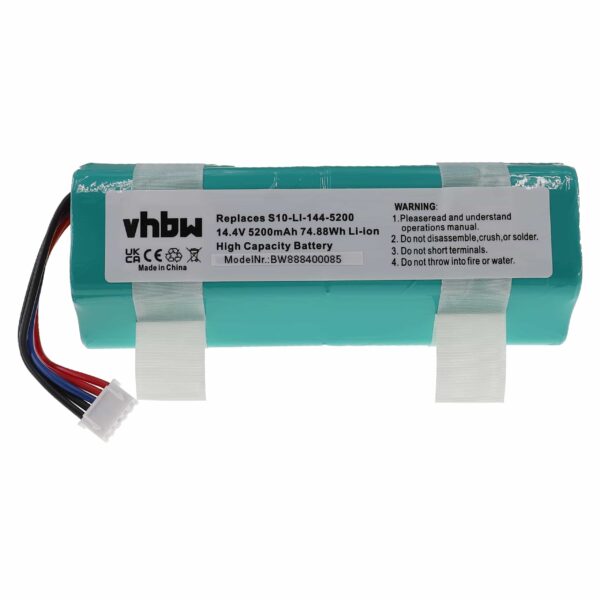 Bateria vhbw compatível com Ecovacs 5200mAh, 14.4V, Li-Ion