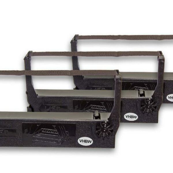 3x Fita de Tinta vhbw para NCR Dot Matrix, Impressora de Recibos - Preto
