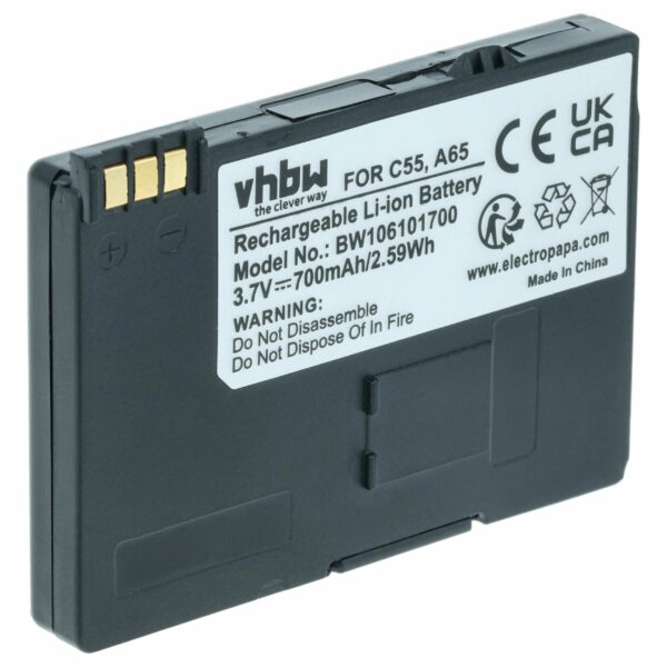 Bateria vhbw compatível com Siemens EBA-510 para telefone DECT - 700 mAh 3.7 V Li-Ion