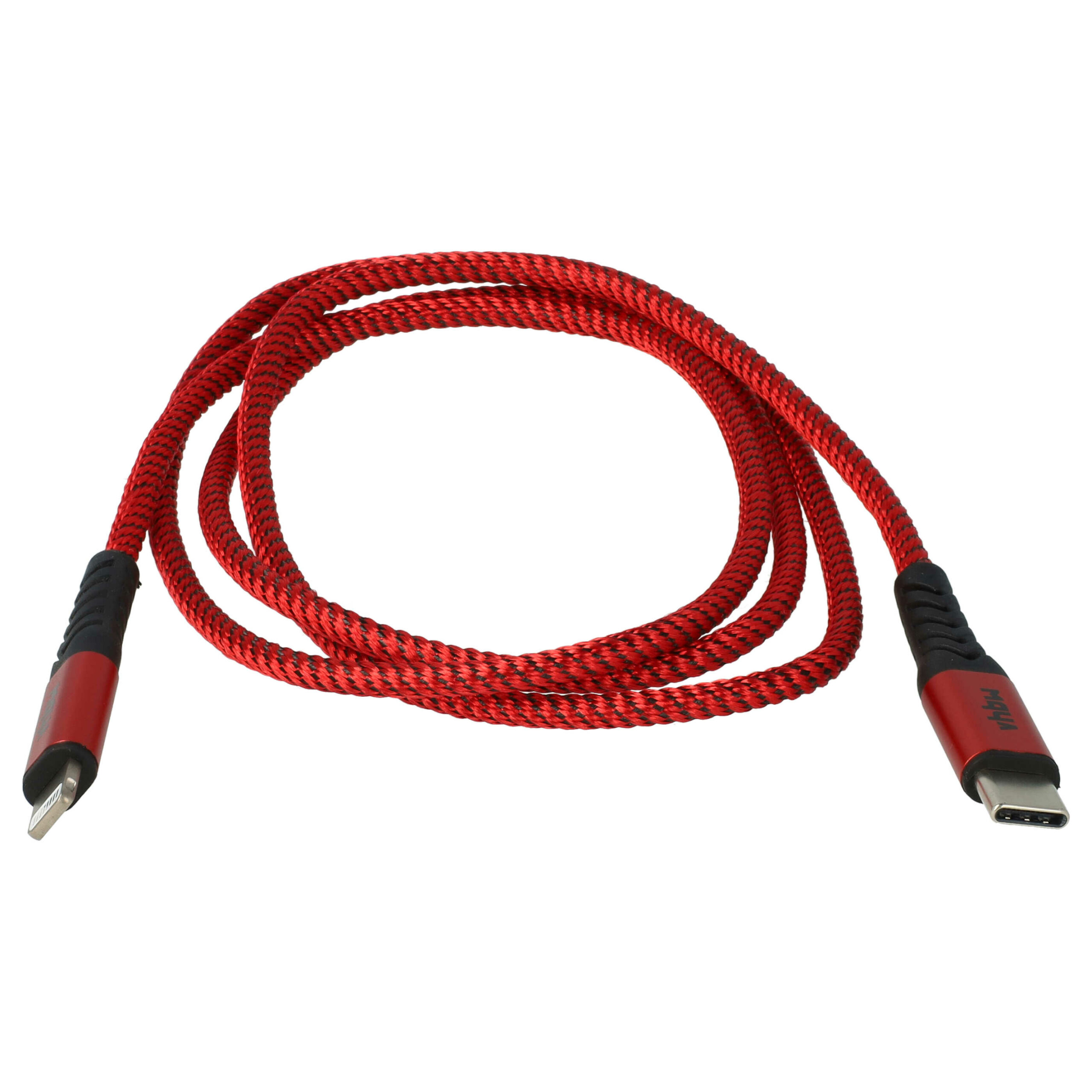 Pack de 3 Cabos USB-C para Lightning vhbw 100cm Preto e Vermelho - Image 2