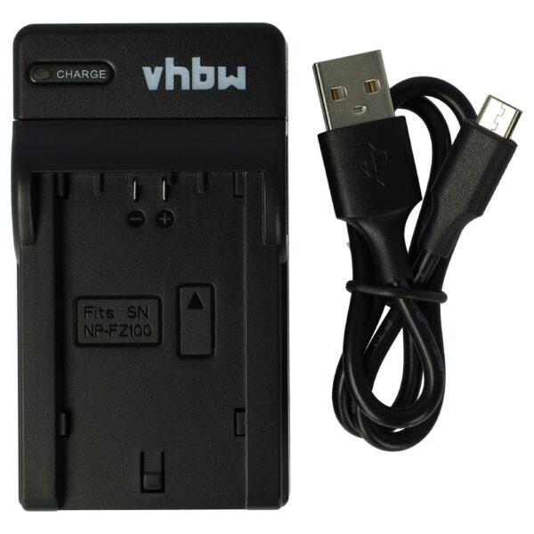 Carregador USB-C + Cabo USB-C vhbw compatível Sony BC-QZ1 para câmaras digitais