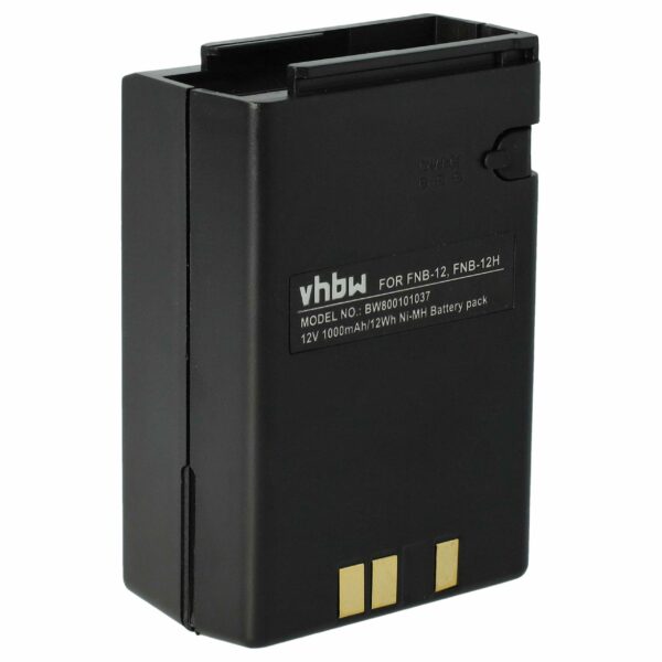 Bateria vhbw 1000 mAh 12V NiMH para Rádios Yaesu Vertex FNB-14, FNB-12, FNB-10