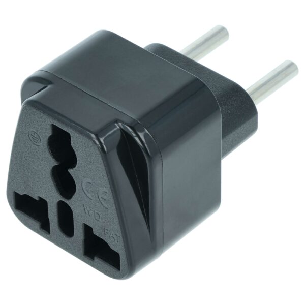 Adaptador de Tomada de Viagem vhbw (Ficha UE para UK/EUA/China)