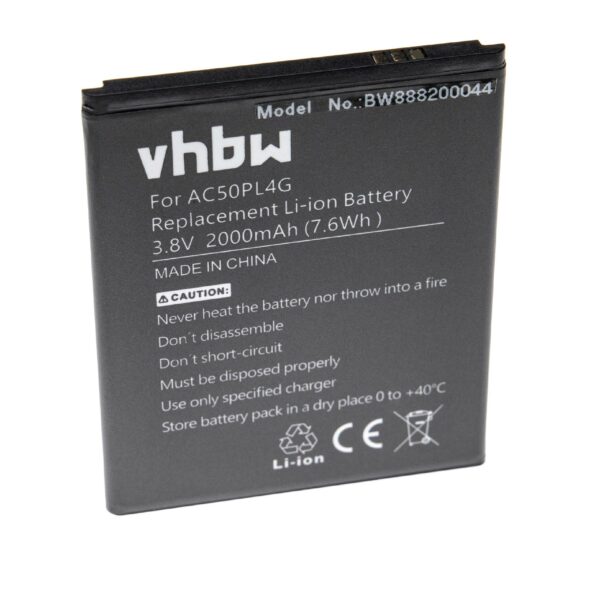 Bateria vhbw para Archos / Intex - 2000 mAh 3.8 V Li-Ion (AC50PL4G)