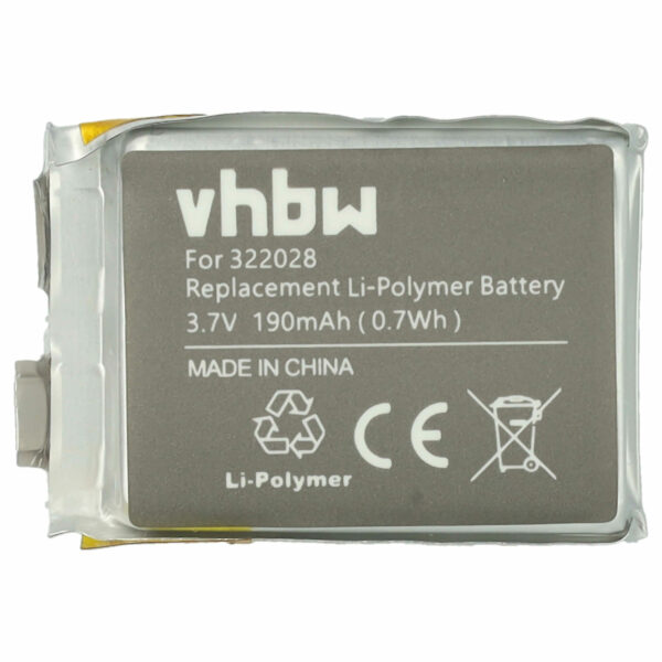 Bateria Smartwatch TomTom AHB322028, 322028 - 190 mAh 3.7 V Li-polímero + Ferramentas