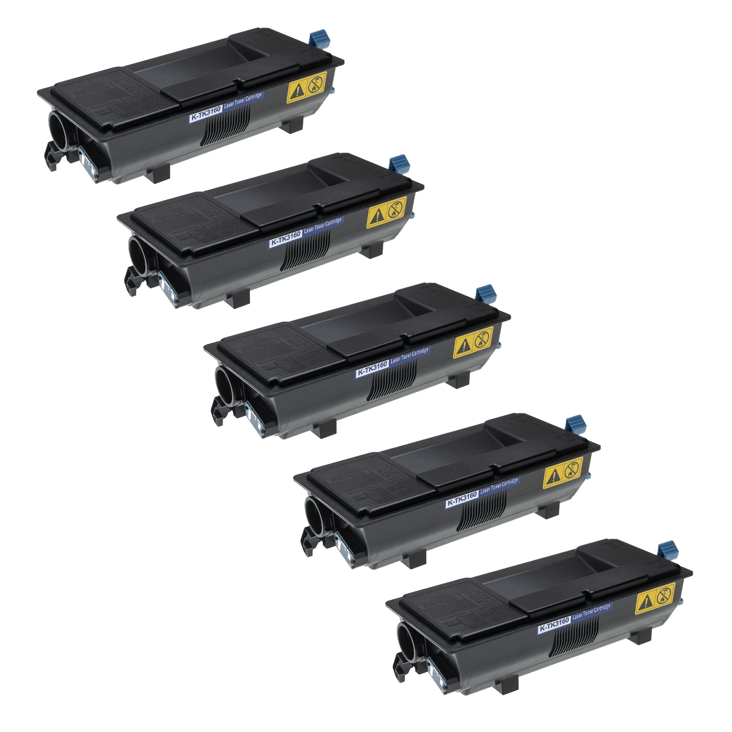5x Toner Kyocera TK-3160 + Recipiente de Desperdício vhbw - Preto - Image 2