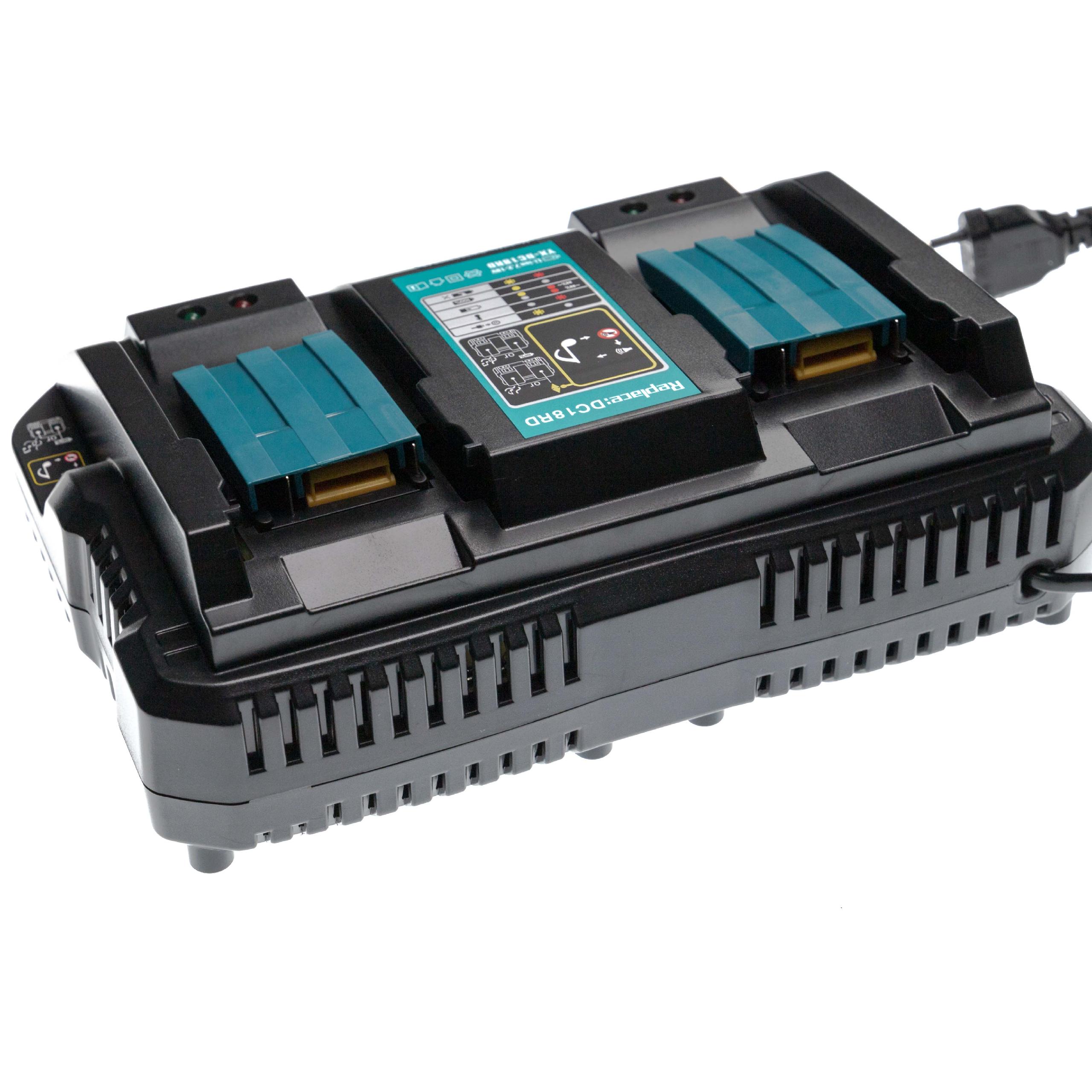 Carregador Duplo vhbw para Baterias Makita DC18RD, 196933-6 - Li-Ion, 4.0A