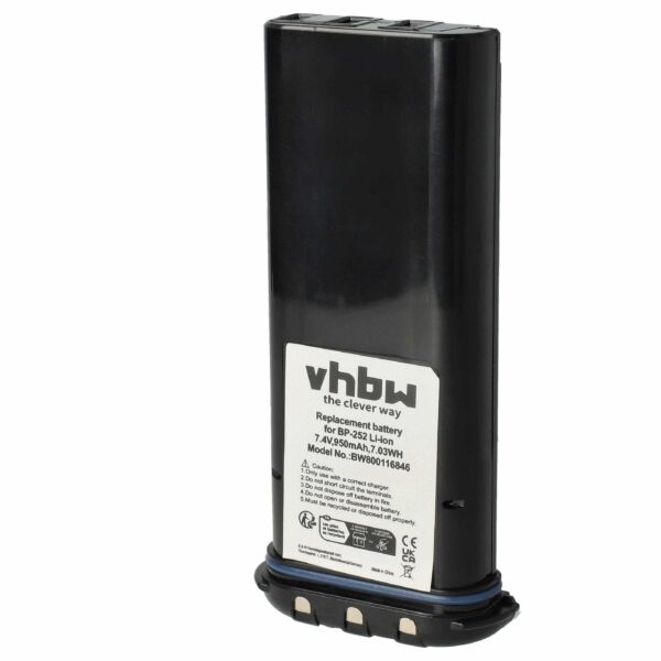Bateria vhbw para rádio Icom BP-252 - 950 mAh 7.4 V Li-Ion