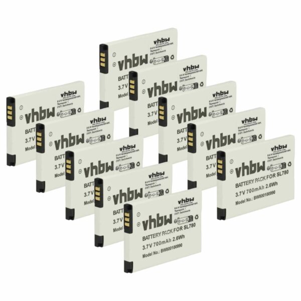 10x Bateria vhbw compatível com Siemens Gigaset 4250366817255 - Telefone DECT 700 mAh 3.7 V Li-Ion