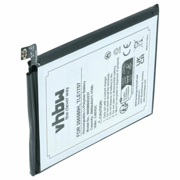 Bateria vhbw para Wiko 356580H, S104-Z37000-000, TLE1707, TLP17G26 - 2900 mAh 3.85 V Li-polímero