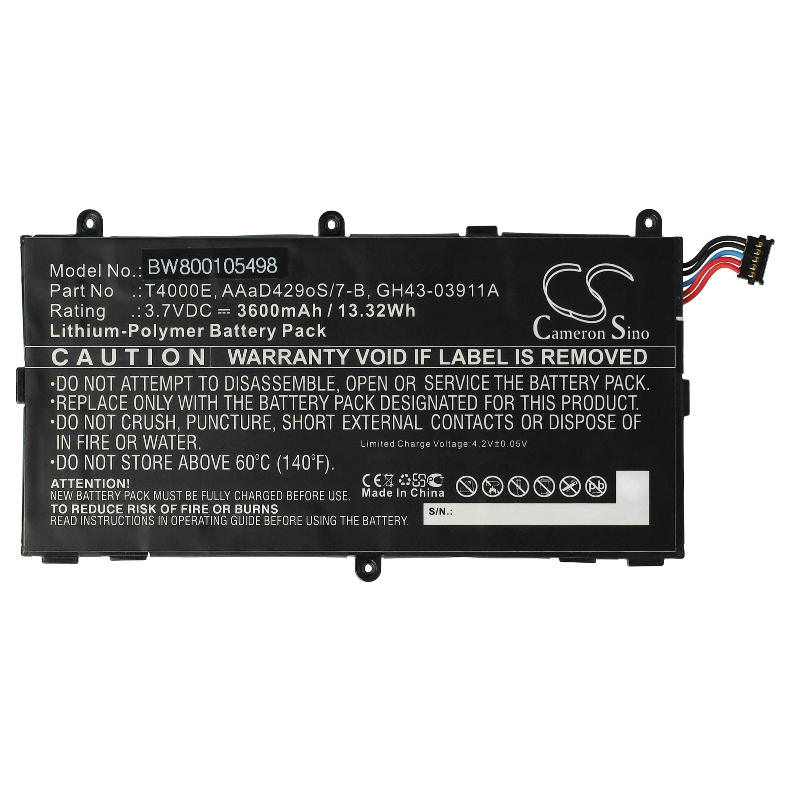 Bateria vhbw para Tablet Samsung Galaxy Tab 3 7.0 (3600 mAh, 3.7 V, Li-Polímero)