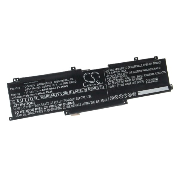 Bateria de Substituição vhbw para HP DG06099XL-PL, DG06099XL, 925197-271, 925149-855 - 8100 mAh 11.55 V Li-polímero