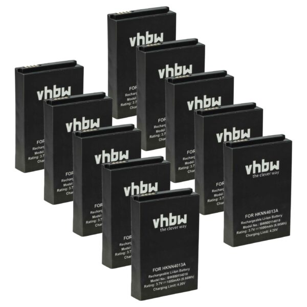 Pack 10x Bateria vhbw para Rádios Motorola CB - 1800 mAh 3.7V Li-Ion (BT90, HKNN4013A, HKLN4440B, BT110, BT60, HKNN4013B)
