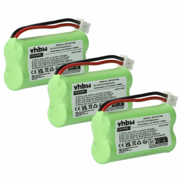 Bateria vhbw para Telefone Fixo T-Com/Siemens/Universum - 3x 700 mAh 2.4 V NiMH