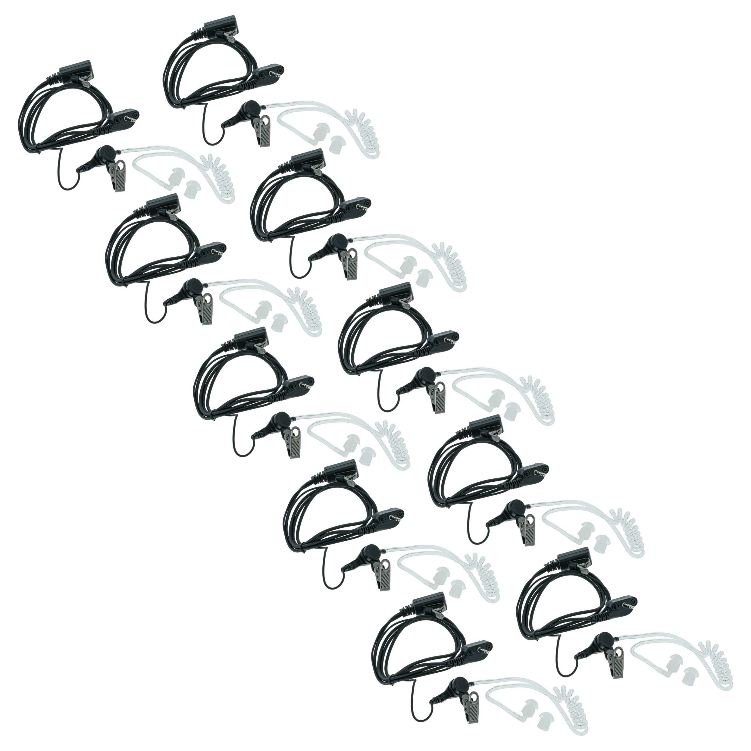 Headset com Microfone para Rádios Yaesu Vertex VX-130 - 10 Unidades com Botão de Resposta e Clip de Montagem