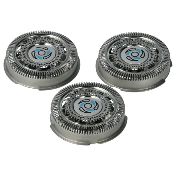 3 Cabeças de Corte de Substituição para Philips SH70/50, SH70/60, SH70, SH71, SH71/50, Prateado vhbw
