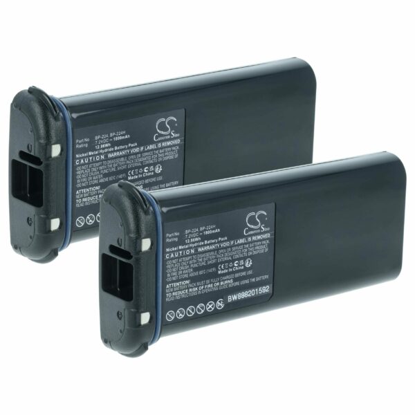 Bateria 2x para Icom BP-224, BP-224H - 1800 mAh 7.2 V NiMH vhbw