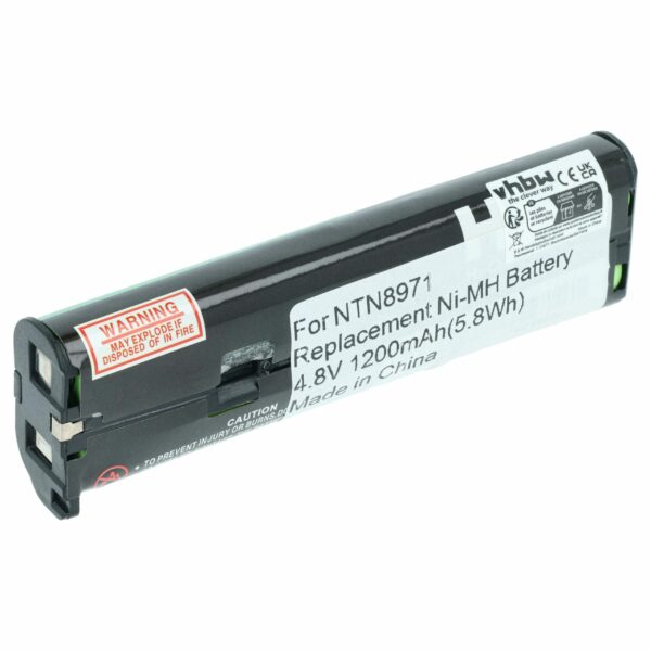 Bateria de Substituição vhbw para Rádio Motorola NNTN4190, NTN8657, NTN8970A - 1200 mAh 4.8 V NiMH