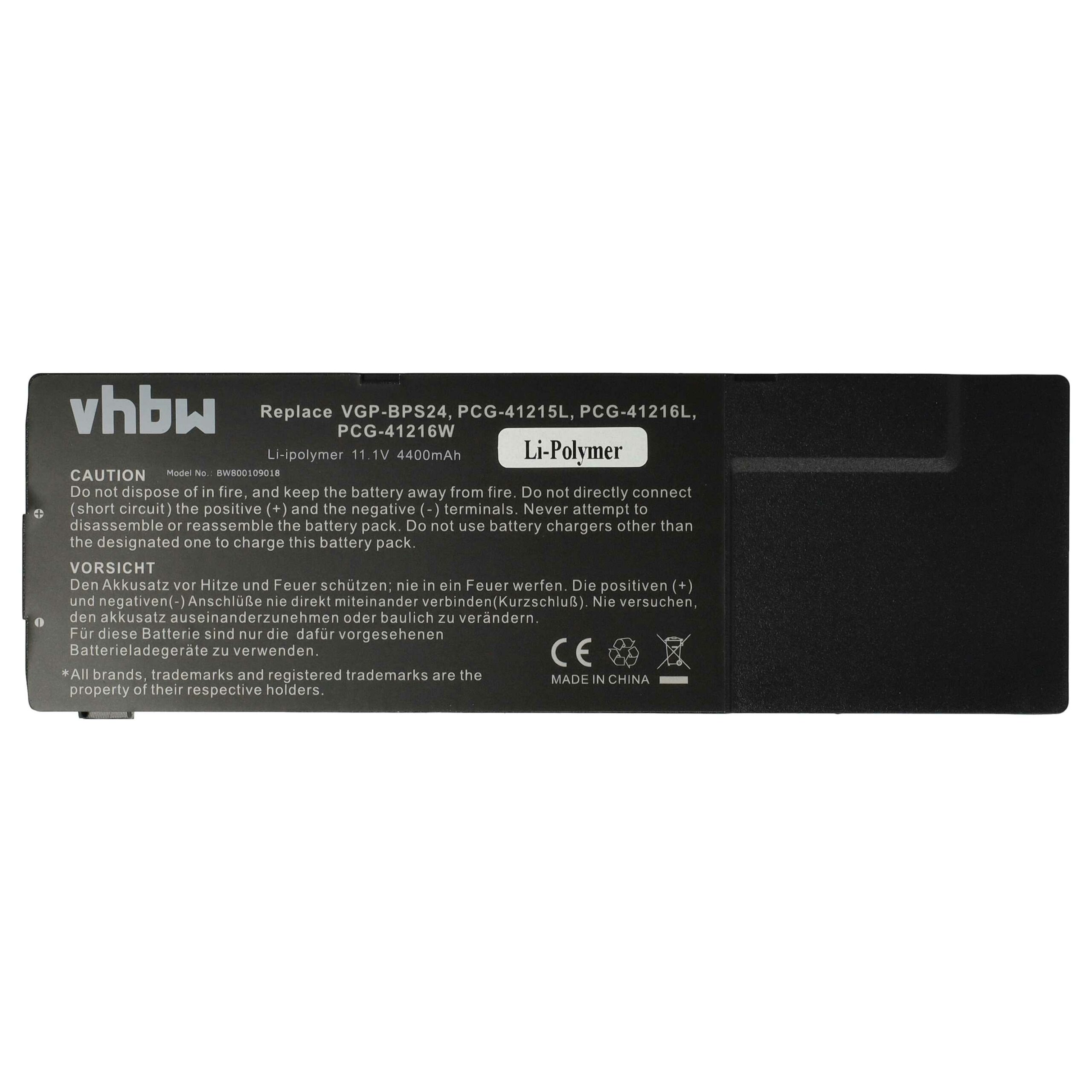 Bateria para Portátil vhbw compatível com Sony VGP-BPS24, VGP-BPL24 4400 mAh 11.1 V - Image 3