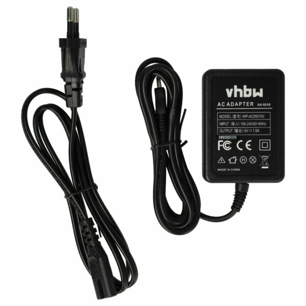 Adaptador de Alimentação vhbw Substituição AA-MA9 para Câmaras - 2 m, 5 V 1.5 A