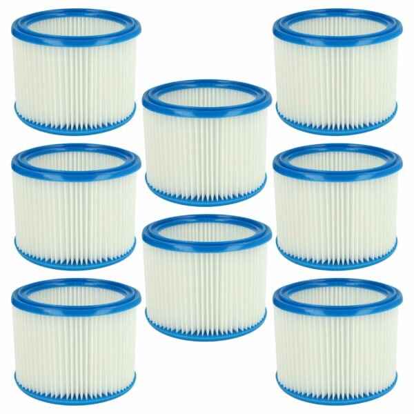 8x Filtro Redondo de Substituição vhbw para Bosch 2607432024, Branco/Azul