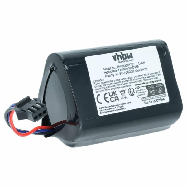 Bateria vhbw para Ecovacs DA60-Darfon 2600mAh 10.8V Li-Ion