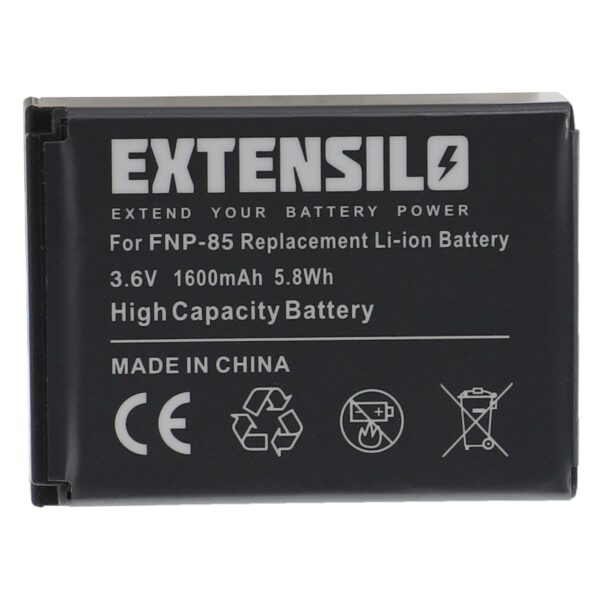 Bateria EXTENSILO para Aiptek NP170, Fujifilm FinePix SL1000, Toshiba Camileo X400 - 1600mAh
