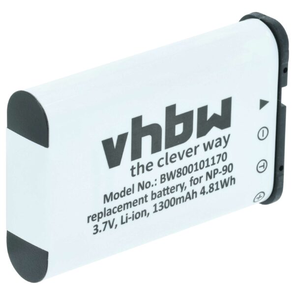Bateria vhbw NP-90 para Casio - 1300mAh, 3.6V, Li-Ion