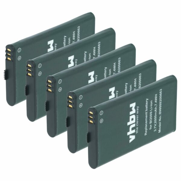 Bateria vhbw 5x para rádio Hytera BL2009 - 2000 mAh 3.7 V Li-Ion