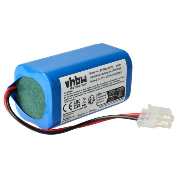 Bateria vhbw 2200mAh 14.8V Li-Ion para Silvercrest, iLife, Dibea, Zaco e Ecovacs (substitui 4ICR19/65, BL7402A)