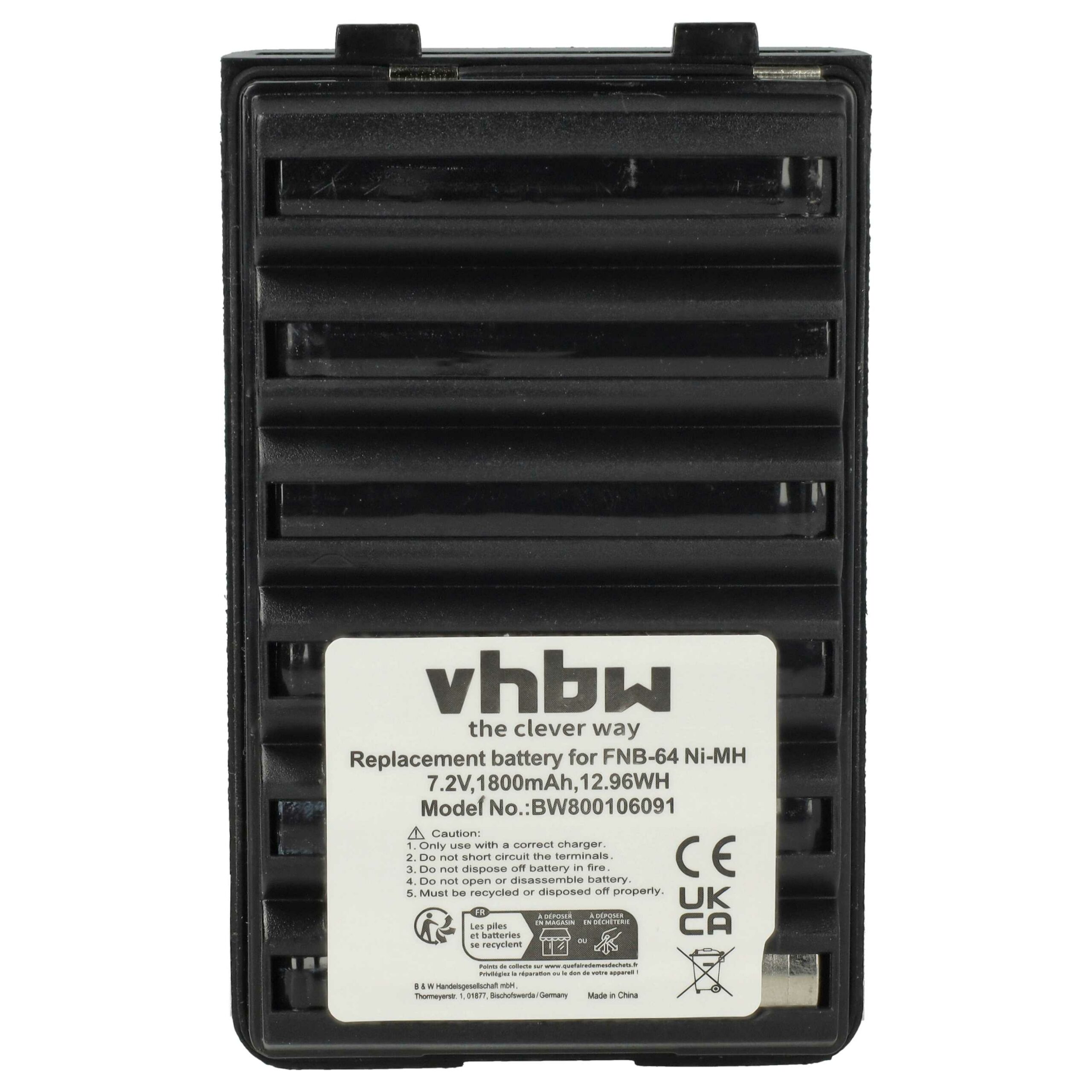 Bateria vhbw 1800 mAh 7.2 V NiMH para Rádios Yaesu Vertex FNB-64H, FNB-57, FNB-64, FNB-83 - Pack 2x - Image 4