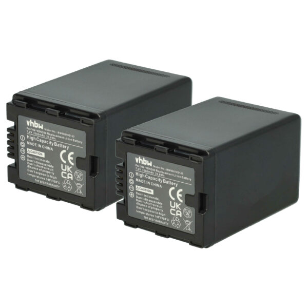 Bateria vhbw para Panasonic VW-VBN260E-K, VW-VBN260E, VW-VBN260 - 3300 mAh 7.2V Li-Ion (Pack 2x)